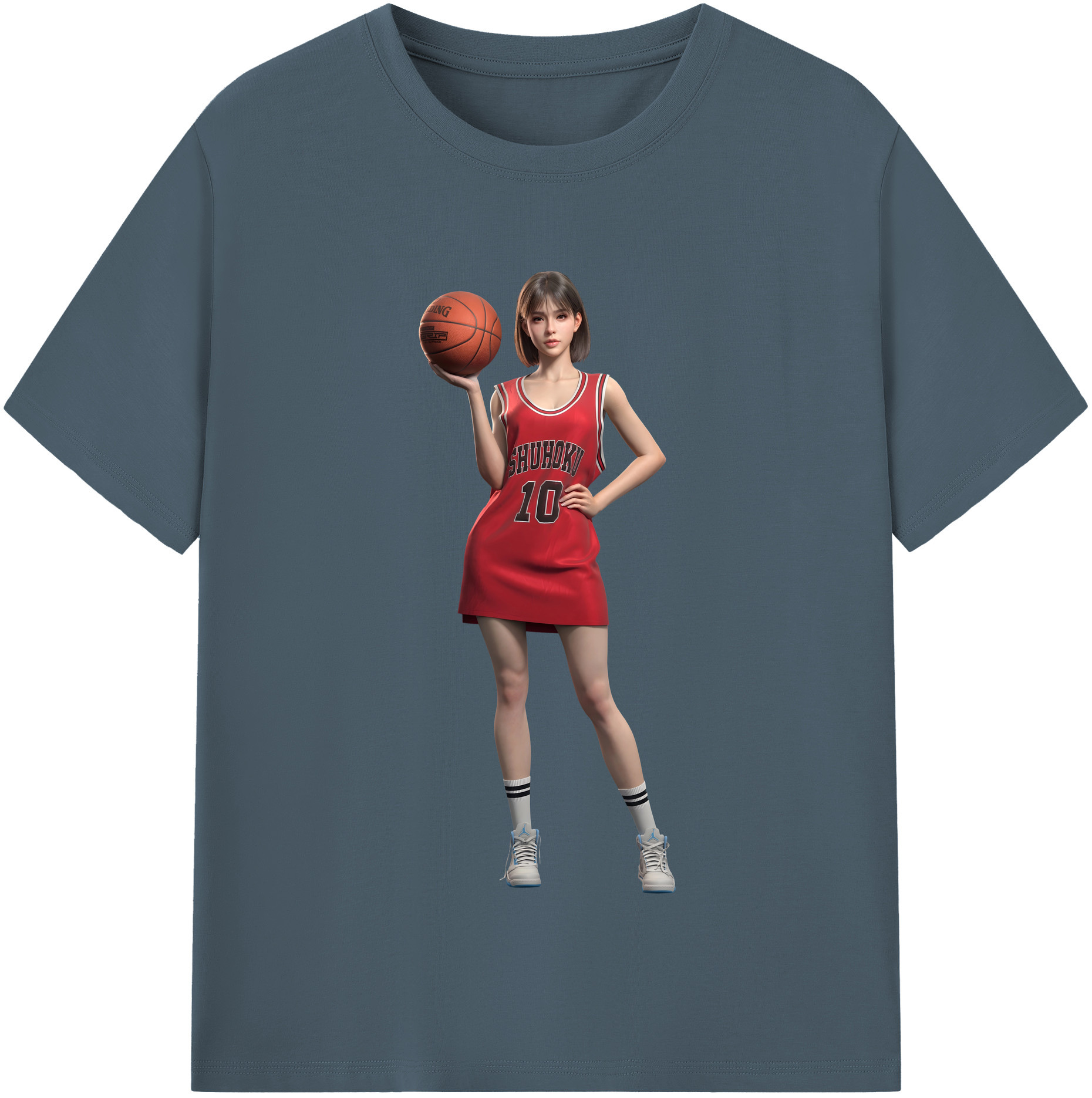 SLAM DUNK／スラムダンク 綿100％半袖Tシャツ（フロントプリント）